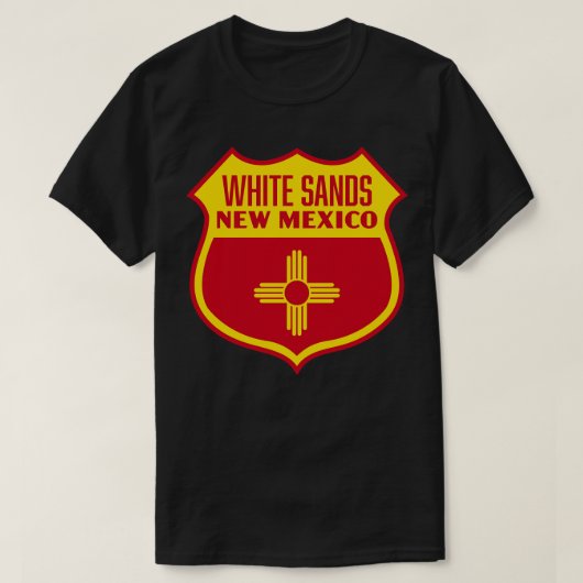 White Sands New Mexico Retail Flaggen Schild gelb T-Shirt (Design vorne)