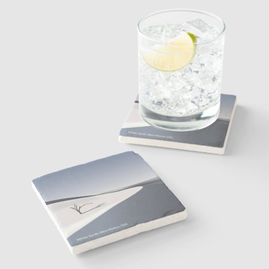 White Sands New Mexico Stone Tile Untersetzer (Seitenansicht)