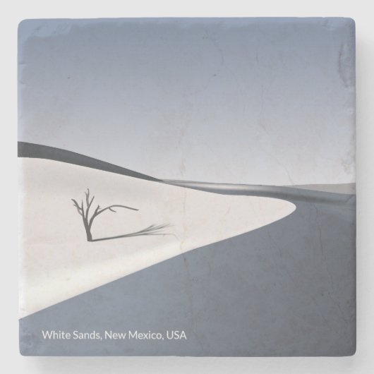 White Sands New Mexico Stone Tile Untersetzer (Vorderseite)