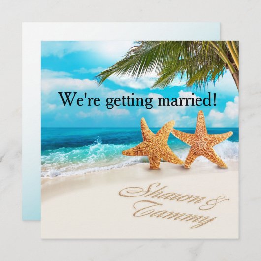 White Sands Starfish FRAGE MICH FÜR IHRE NAMEN IN  Einladung (Vorne/Hinten)