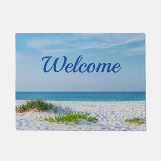 White Sandy Beach Florida Küste Willkommen Fußmatte (Vorderseite)