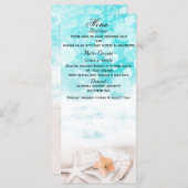 White Sandy Beach Starfish Blue Ocean Menu Card Menükarte (Vorne/Hinten)