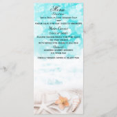 White Sandy Beach Starfish Blue Ocean Menu Card Menükarte (Vorderseite)