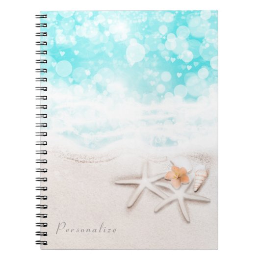 White Sandy Beach Starfish Blue Ocean Tropical Notizblock (Vorderseite)