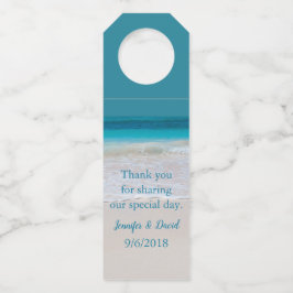 White Sandy Beach Wein Flasche Gefallen Tag Flaschenanhänger