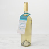 White Sandy Beach Wein Flasche Gefallen Tag Flaschenanhänger (Angewinkelt)
