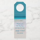 White Sandy Beach Wein Flasche Gefallen Tag Flaschenanhänger (Rückseite)