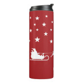 White Santa Christmas Schlitten & Individuelle Nam Thermosbecher (Nach links gedreht)