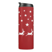 White Santa Christmas Schlitten & Individuelle Nam Thermosbecher (Nach rechts gedreht)