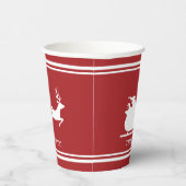 White Santa Sleigh und fröhlicher Weihnachtstext a Pappbecher (Rechts)