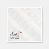 White Satin Damask 60 Jahre Serviette (Vorderseite)