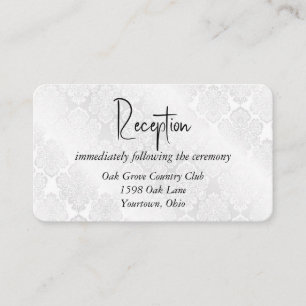White Satin Damask für Hochzeit Begleitkarte