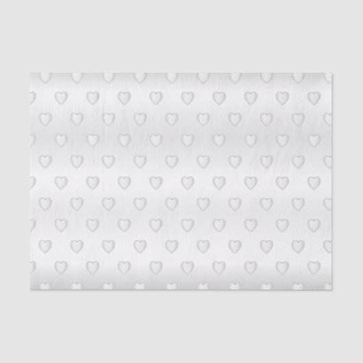 White Satin Diamond Hearts Seidenpapier (Vorderseite)