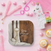 White Satin Horse Bit Country Western Hochzeit Pappteller (Party)