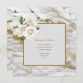 White Satin Rose informelle Einladung zur Hochzeit (Vorne/Hinten)