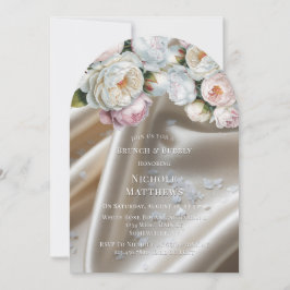 White Satin Roses and Peony Brunch & Bubbly Einladung