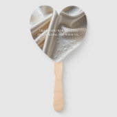 White Satin with Roses and Peony Wedding Fächer (Rückseite)