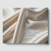 White Satin with Roses and Peony Wedding Gästebuch (Rückseite)