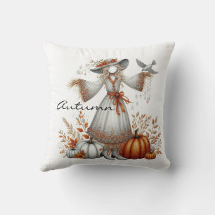 White Scarecrow und Herbst-Folien Kissen
