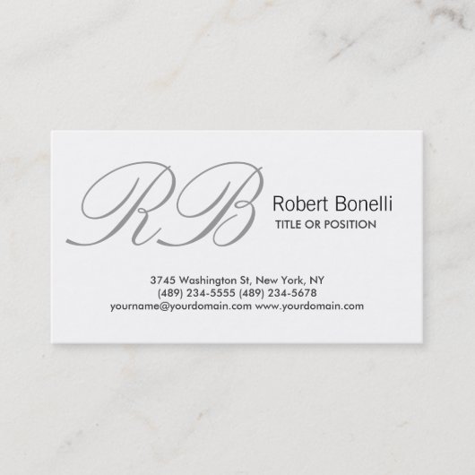 White Schlicht Modern Business Card Visitenkarte (Vorderseite)