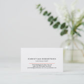 White Schlicht Modern Business Card Visitenkarte (Stehend Vorderseite)