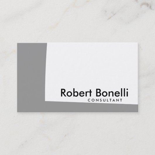 White Schlicht Modern Consultant Business Card Visitenkarte (Vorderseite)