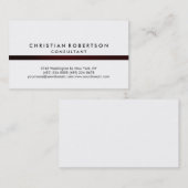 White Schlicht Modern Consultant Business Card Visitenkarte (Vorne/Hinten)