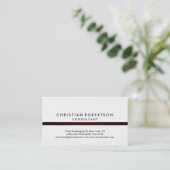 White Schlicht Modern Consultant Business Card Visitenkarte (Stehend Vorderseite)