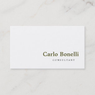White Schlicht Modern Consultant Business Card Visitenkarte