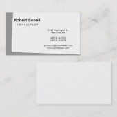 White Schlicht Modern Consultant Business Card Visitenkarte (Vorne/Hinten)
