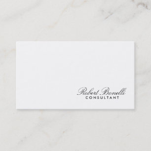 White Schlicht Modern Consultant Business Card Visitenkarte