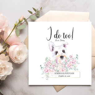 White Schnauzer Dog Wedding Cocktail Napkins Serviette
