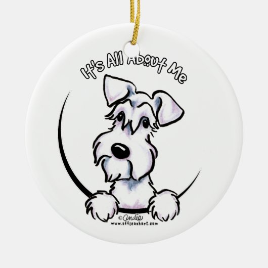 White Schnauzer IAAM Keramik Ornament (Vorne)