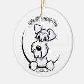 White Schnauzer IAAM Keramik Ornament (Links)