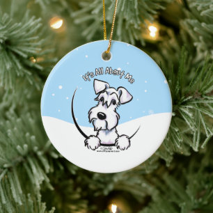 White Schnauzer über mich Keramik Ornament