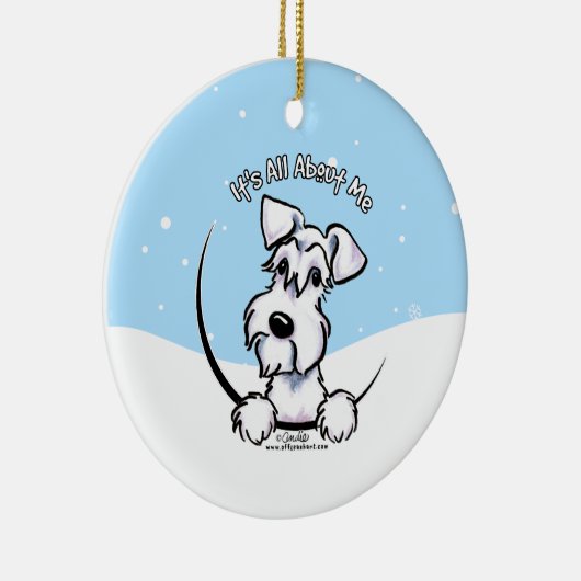 White Schnauzer über mich Keramik Ornament (Rechts)