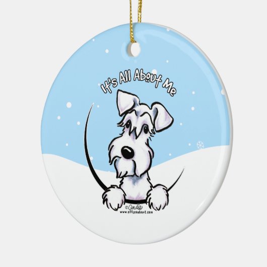 White Schnauzer über mich Keramik Ornament (Links)