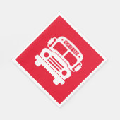 White School Bus mit rotem Hintergrund Serviette (Ecke)