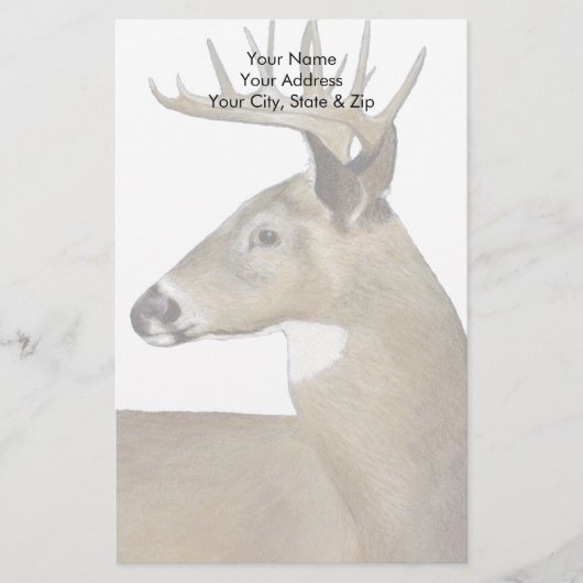 White Schwanz Buck Briefpapier (Vorderseite)
