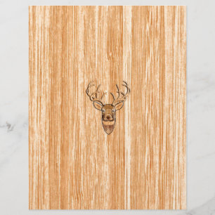 White Schwanz Buck Deer Head Holzkörner Style