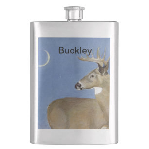 White Schwanz Buck Flachmann