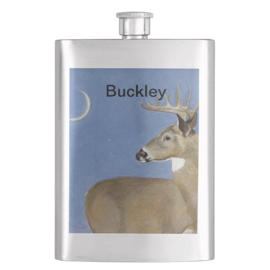 White Schwanz Buck Flachmann (Vorderseite)