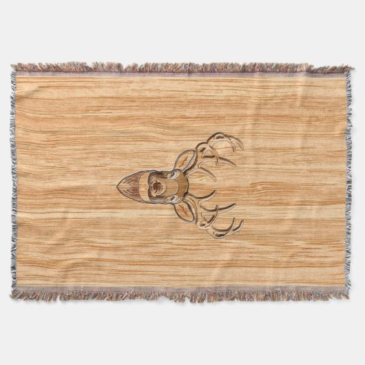 White Schwanz Deer Buck Wood Grain Design Decke (Vorderseite)