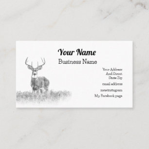 White Schwanz Hirsch Business Card, benutzerdefini Visitenkarte