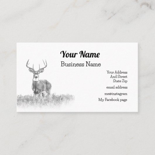 White Schwanz Hirsch Business Card, benutzerdefini Visitenkarte (Vorderseite)