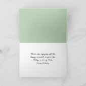 White Scottish Highland Calf bei Daisies Birthday Karte (Innenseite)