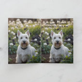 White Scottish Terrier in Schwarz-weißen Rose, Bda Karte (Innenseite)