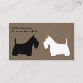 White Scottish Terrier Silhouette | Scottie Dog Bu Visitenkarte (Rückseite)