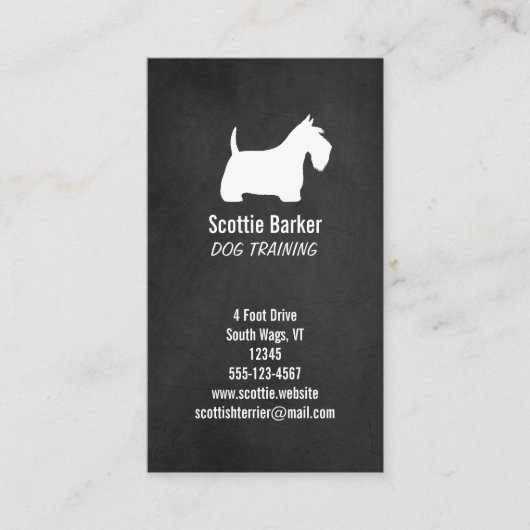 White Scottish Terrier Silhouette | Scottie Dog Visitenkarte (Vorderseite)