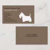 White Scottish Terrier Silhouette | Scottie Dog Visitenkarte (Vorne/Hinten)